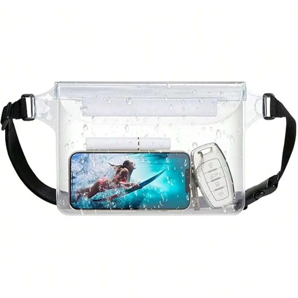 Waterproof Waist Bag with Adjustable Belt, Large Capacity PVC Bag for Swimming & Beach Activities, Protects Phone & Valuables, Multi-Color Options, Adjustable Waistband Bag, Waterproof Fanny Packs, Travel Essentials