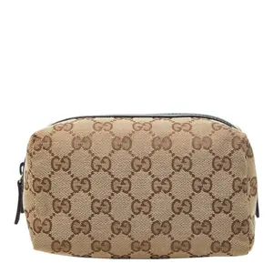 Pre-owned GUCCI Canvas Small Leather Goods GG Leather Pouch