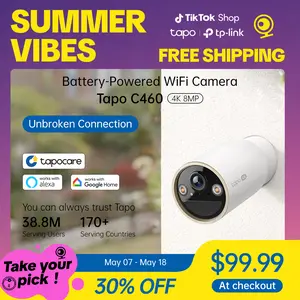 [Summervibes] TP-Link & Tapo C460 |4K 8MP Outdoor Security Camera | Free AI Person/Vehicle Detection, Starlight Color Night Vision,  Wireless MagCam, Alexa & Google Compatible