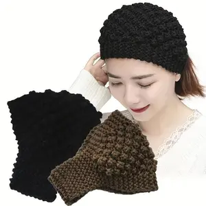 1pc Cozy Knit Headband for Women - Warm & Soft Polyester Ear Warmer, Solid Color Wide-Brimmed Hair Accessory, Perfect for Autumn & Winter, Knit Hairband