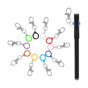 Silicone Pen Clip with Lobster Clasp, 10pcs Pen Holder Badge Reel Clips, Badge Holder Accessories for Office School