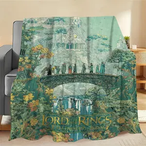 Lord of the Rings print-style blanket — a great birthday gift for Lord of the Rings fans; can be used as a nap blanket, sofa cover/throw, bed end throw, or nap blanket. Suitable for everyday companionship and gifting. Soft, skin-friendly, warm yet breatha