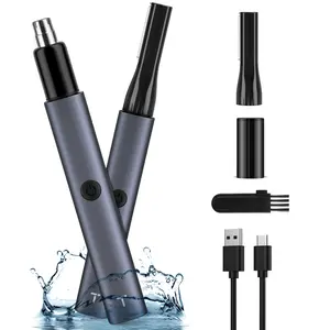 Unisex Nose Hair Trimmer, Waterproof, Compact, 8000 RPM Motor, USB C Rechargeable, Ideal for Face, Body, Eyebrow, Nose, and Ear Hair Removal,Silver