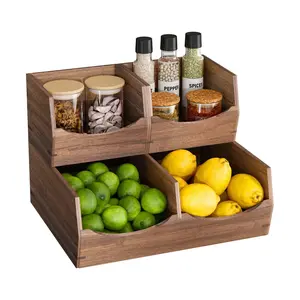 Classics 3-Piece Stackable Acacia Bin Storage Set