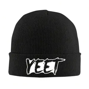 S&T 1pc YEET Acrylic Knit Beanie Hat, Funky Style, Slight Stretch, Windproof, Warm Ski Cold Cap For Men And Women, 100% Acrylic, Hand Wash/Dry Clean