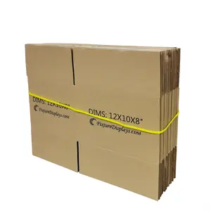 FixtureDisplays® 20 Pack 12X10X8" Printed Shipping Boxes, Singlewall B Flute Cardboard Box for Shipping, Mailing, Packaging and Storage, Custom Size & Print Welcome 12X10X8-20PK-NF
