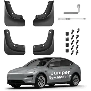 Mud Flaps for  Model Y Juniper (2025) - No Drilling Required, -Weather Splash Guards to Protect  &   2025 Upgrade Version (Large)