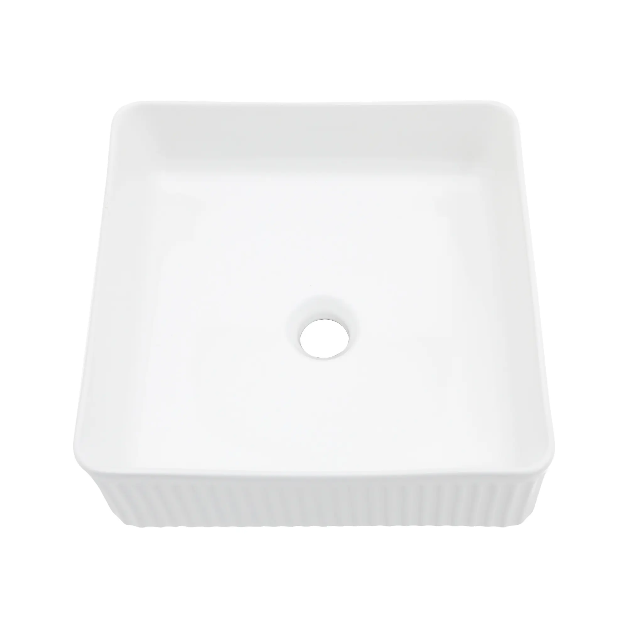 15.69 x 15.69 Inch White Ceramic Square Vessel Bathroom Sink, Modern Above Counter Basin, Porcelain Vanity Bowl, Single Faucet Hole, Glossy Finish, for Bathroom Remodel, Powder Room, Guest Bath, Home Furniture and Household Product Search