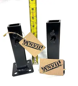 SLIP FIT Railing post mount Repairs 1" outdoor metal porch stair railings base 6 1/2" h 1" post slide INSIDE.NO Welding needed! 2 pk powdercoated Black w/hardware