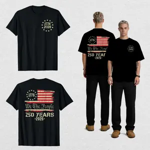 250 Years American Flag - Front and Back T-Shirt, 100% premium 230gsm cotton for softness and durability.