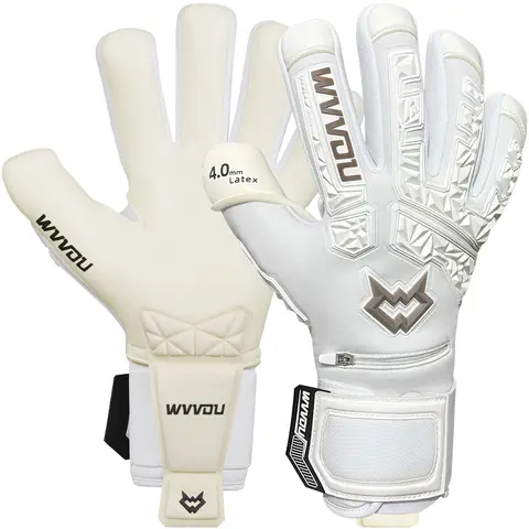WVVOU Guardian 2.0 Adult Football Goalie Gloves, 3D-Tailored High Performance Football Equipment with 5 Detachable Finger Saves, 4mm Sticky Latex Palm, 3mm Abrasion-Resistant Breathable Latex/Nylon Construction, Drop Molding Design