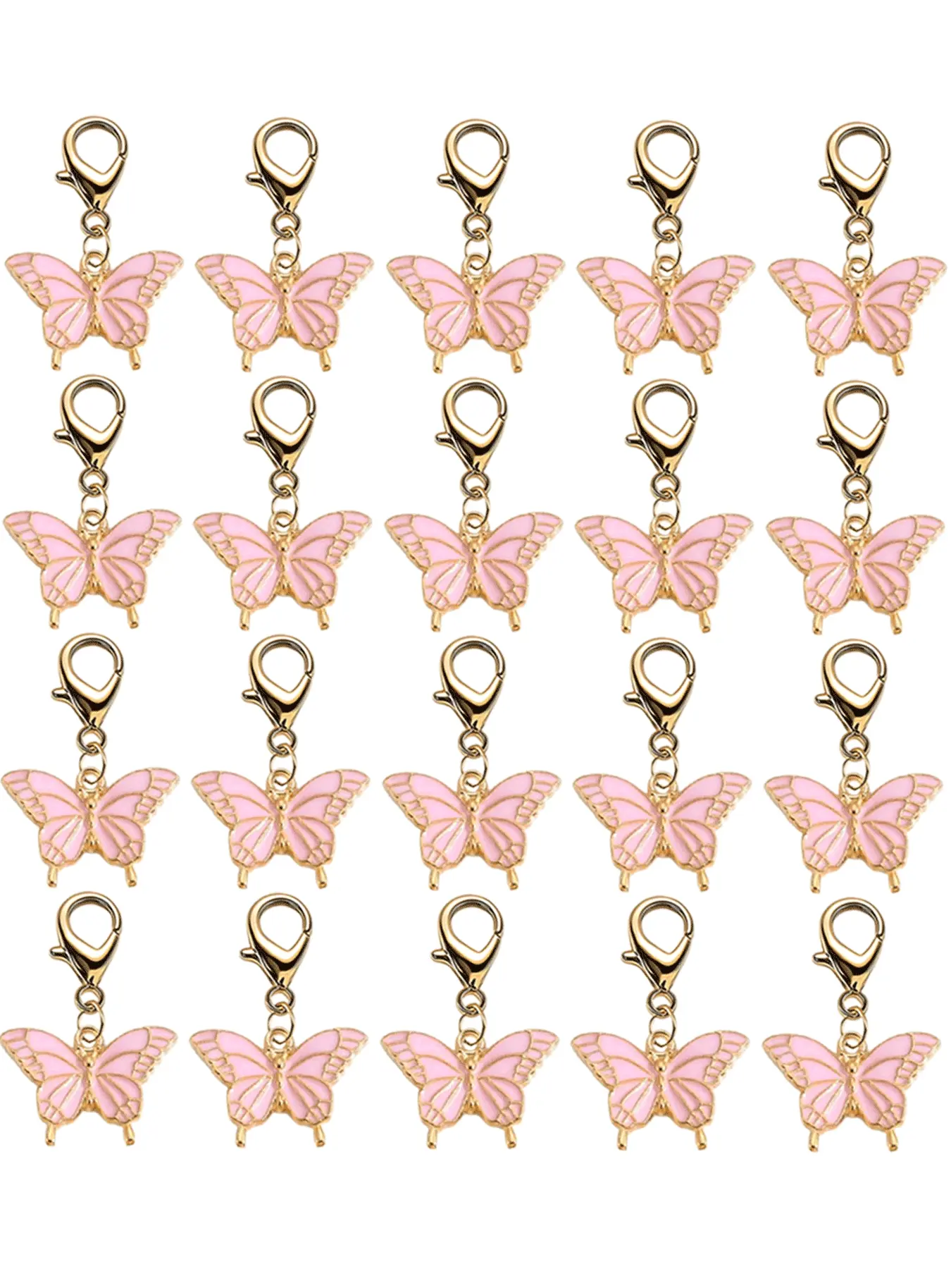 20pcs Colorful Butterfly Keychains, Perfect for Daily Backpack Accessories, Women's Jewelry, Creative Gift for Weddings, Birthdays, Graduations