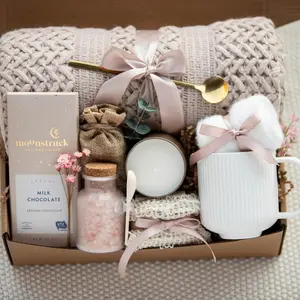 Self care gift basket thinking of you sympathy care package thank you gift box get Well Gift Sending Hugs Gift Set for women R0UFL