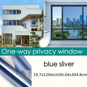 Roll 20.1x130 Inch One-Way Privacy Window Film Suitable for Thermal Insulation & Glare Reduction, Static Cling Adhesive Mirror Surface with Free Installation Kit (Scraper, Measuring Tape, Spray Bottle) for Office, Home, Kitchen Windows