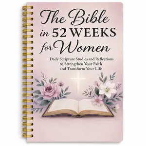 52 Week Bible Study Journal for Women, Spiral Bound Prayer Journal Notebook, Daily Scripture Reflection Planner, Inspirational Christian Gift