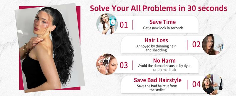 Vigorous Beauty Ponytail Extension Claw Ponytail Hair Extensions for Women 26 Inch Long Wavy Synthetic Hairpiece for Women Daily Party Use