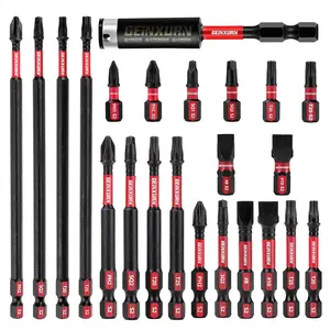 82Pieces Impact Screwdriver Bits Set, Magnetic S2 Steel Phillips/Square/Torx/Hex Insert Power Bits Tips with Impact Bit Holder and Impact Nut Driver and Mini Wrench