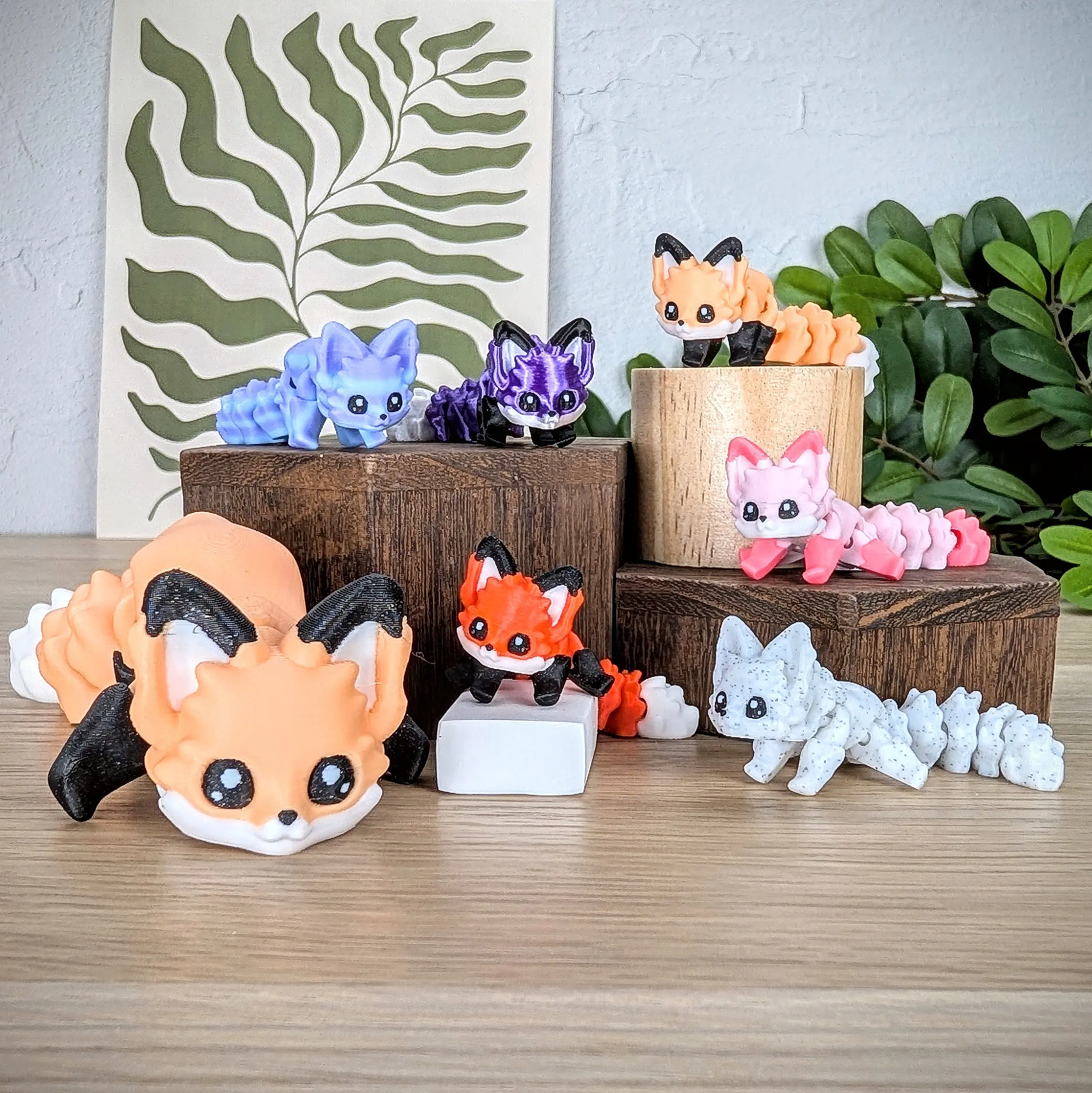 Fox Fidget Toys, Articulated Arctic Fox, Fidget Toy, Sensory Flexis, Desk Pet, Miniature Fox, Kawaii Desk Accessories, Cute Fidgets, Gift
