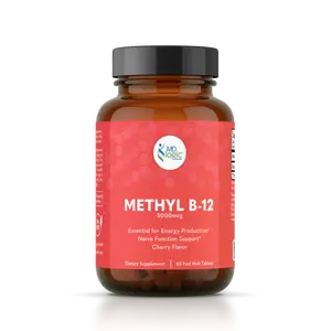 Methyl-B12 5000 - For Optimal Energy Levels* -  60 Cherry Fast Melt Tablets - Made in New York