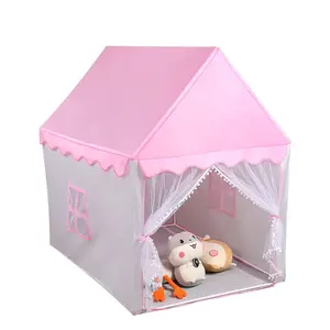 Baby Princess Fantasy Castle Play Tent Cute Pink Polyester Soft Toy Home Play Teepee MOQ 10PCSThe best New Year gift for children