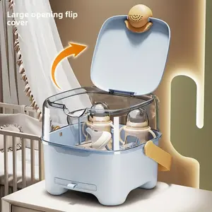 A new upgraded thickened portable baby bottle storage box, with a lid baby bottle and tableware draining and drying rack, and a supplementary food storage box