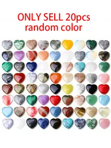 20pcs Natural Peach Heart Decorations, Crystal Heart Shape Natural Stone Ornaments, DIY Craft Accessories, Home Decoration Items