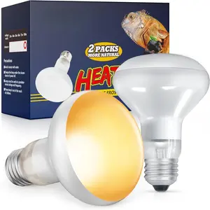 Reptile Heat Lamp 2 Pack, 100W Heat Lamp Bulbs for Reptiles, Amphibians Basking Heat Lamp Bulbs, UVA Daylight Basking Light for Reptiles, Bearded Dragon, Lizard, Turtle, Chicken