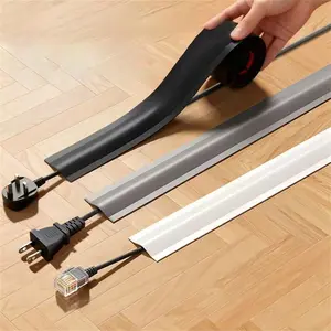Self-Adhesive Floor Cable Protector, Ground Cover, Manages Power Cords, Prevents Cable Tangling, for Floors, Walls, Tabletops