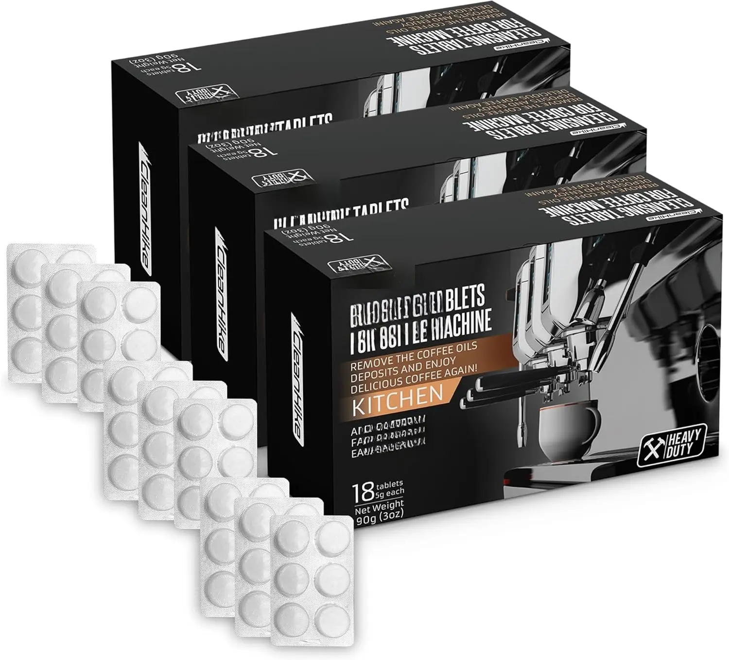 Espresso Machine Cleaning Tablets - (Heavy Duty 54 Tabs) For Breville, Jura, Miele, and Universal Coffee Machine for All Brands - Professional Coffee  and  Cleaner for Baristas