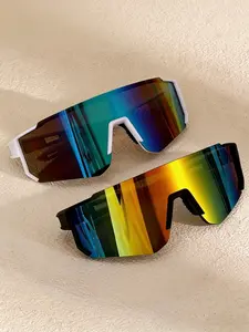 Men's Large Frame Fashion Trendy Square Sunglasses, Colorful PC Material, Lightweight and Durable, Suitable for Daily Use and Activities, Casual Style