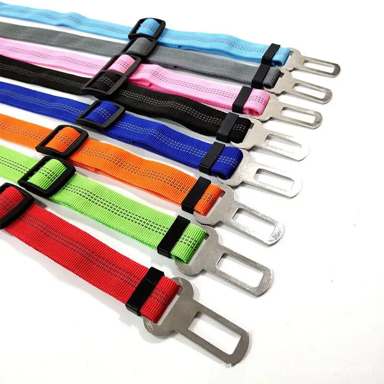 Dog Friendly Co. Car Seat Belt for Pets - Safe, Comfortable Travel Accessory with Adjustable Length, Anti-Shock Bungee, Universal Heavy-Duty Clips, Hi-Vis Orange