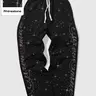 Men's Rhinestone Embellished, Casual Streetwear Trousers, with Sparkling Star & Pattern, Drawstring Waist, Loose Fit, Casual Night Out Style, Casual Sportswear Pants, Casual Sporty Pants, Decorative Sweatpants, 1 Pack