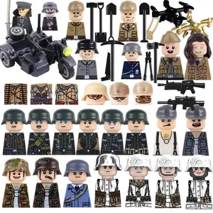 Military WW2 Soldier Figure Building Block Weapons Officer Snow Medical Army Sniper Rifle G43 Grenadier Police Boy Toy Gift F028