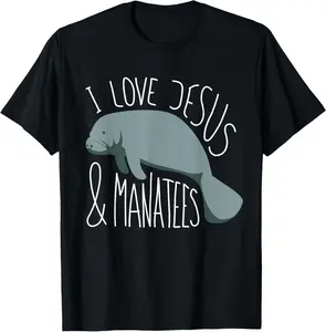 100% Cotton Manatee Lover I Jesus & Manatees I Sea Cow T-Shirt