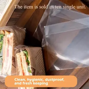 100pcs, Sandwich Wrappers, Plastic Bakery Bags, Disposable Transparent Bread Toast Bags, Sandwich Takeout Bags, Baking Tools, Kitchen Gadgets, Kitchen Accessories