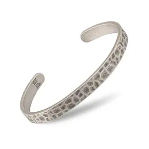 Oxidized Hammered Cuff Bracelet