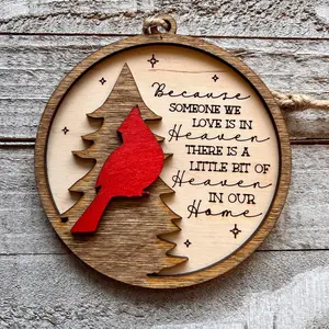 Because Someone We Love Is In Heaven // Christmas Ornament // Memorial Ornament Wooden Wooden Wooden Wooden