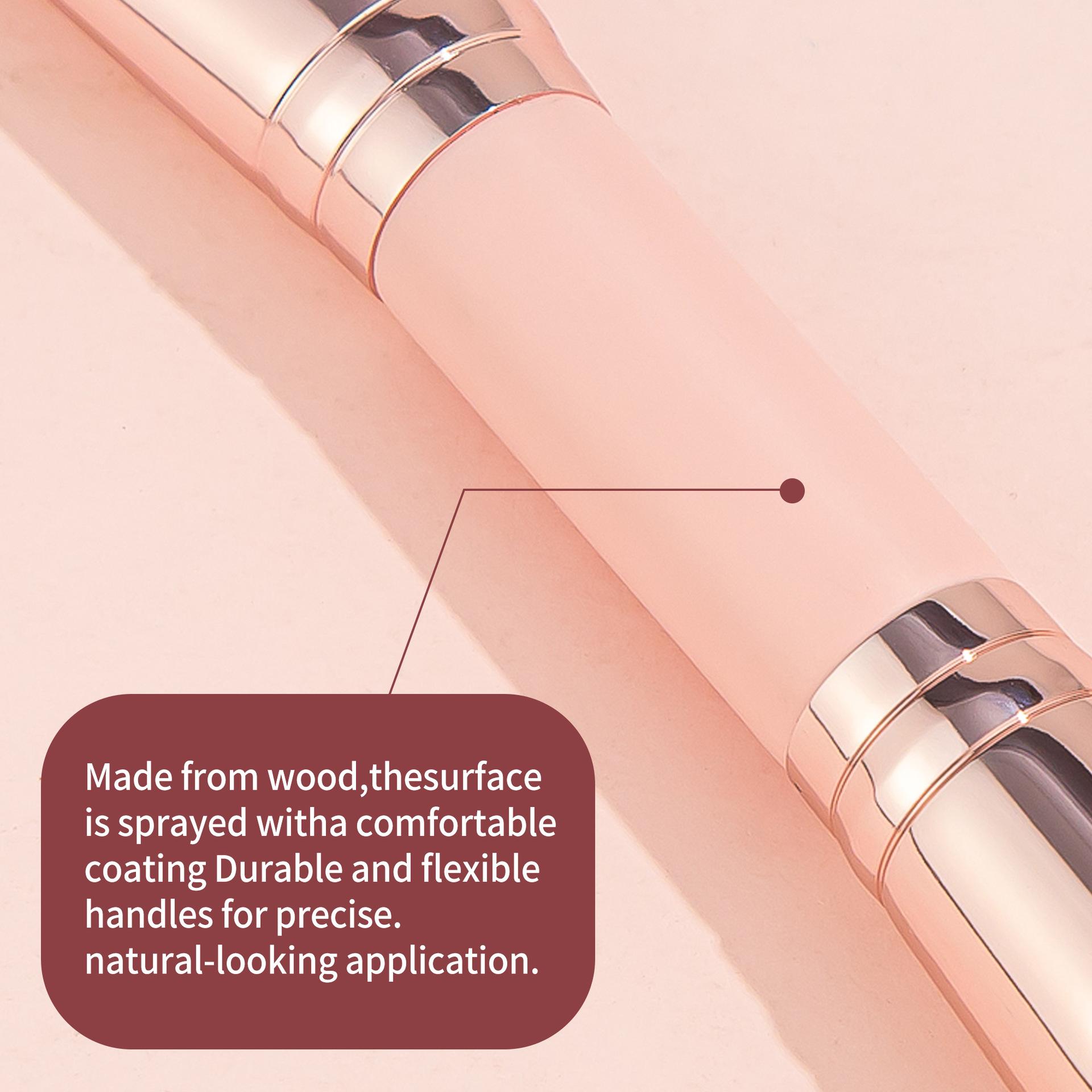 5Pcs Dual-Ended Foundation & Concealer Brushes Set, Angled Contour & Buffing Brushes, Portable Complete Face Makeup Brushes for Liquid, Cream, Powder