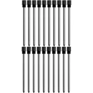 2.75'' Black Ink  Pen Refills, Standard D1 Ballpoint Pen Refill (Remove Black Hat), Metal Refills(Pack of 20)