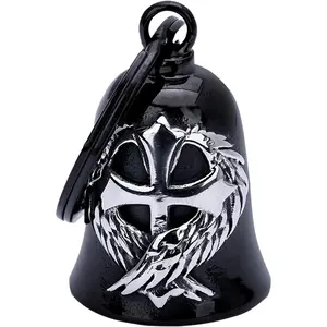 Cross Angel Quick-Release Motorcycle Bell - Stainless Steel Good Luck Guardian Accessory for Bikers, Safety Protection for Motorcycles & Bicycles, Quick-Release Bells