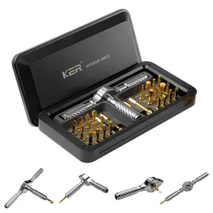Magnetic Bit Holder Secure Adhesion, 30-In-1 Multi-Function Ratchet Screwdriver Set, Easy Assembly Without Slipping