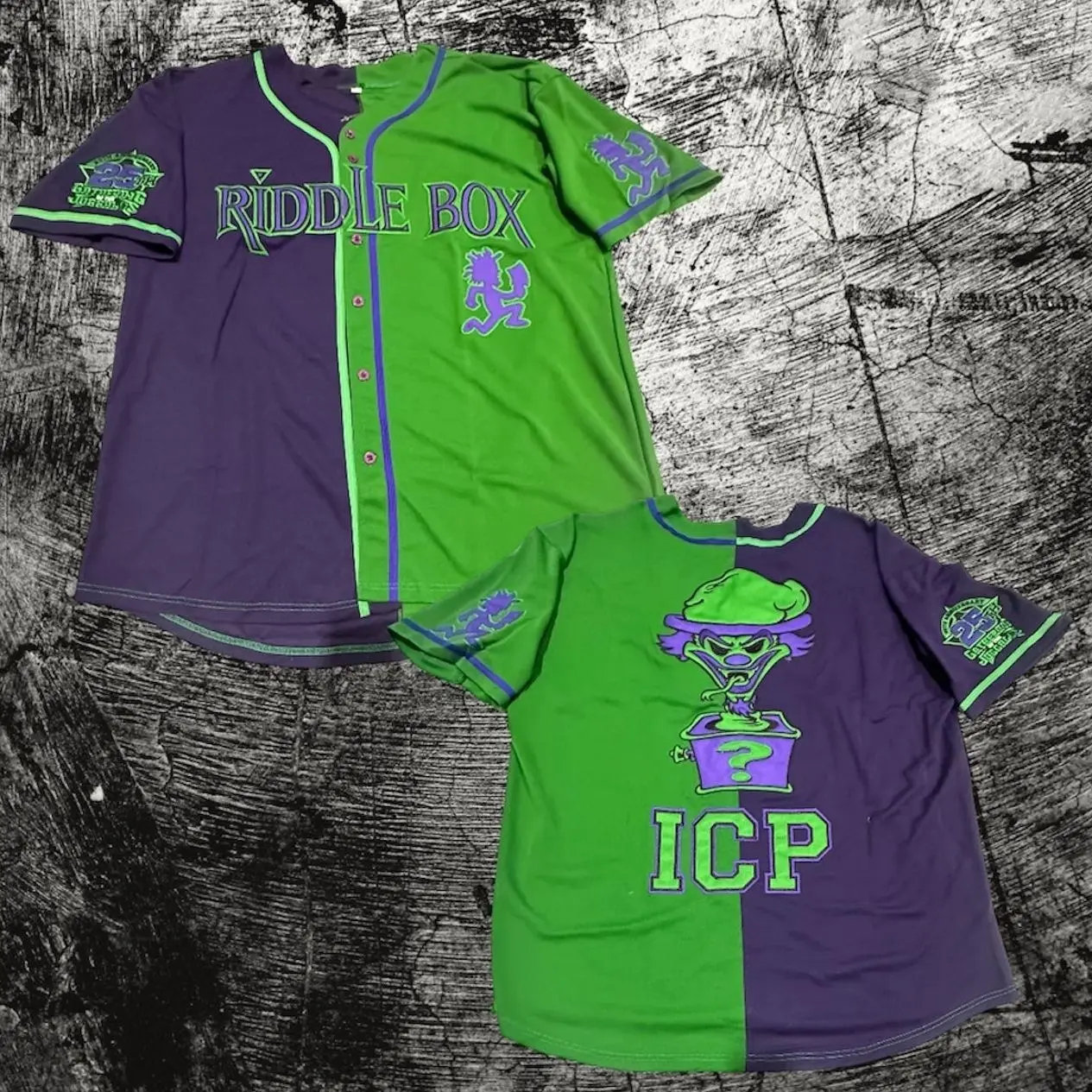 Split Colors Riddle Box Baseball Jersey ICP Juggalo Jersey
