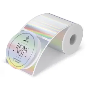 JADENS 2 Inch Circle Thermal Sticker Labels, Self-Adhesive Round Direct Thermal Labels for Business&Home, 400 Sheets/1 Roll