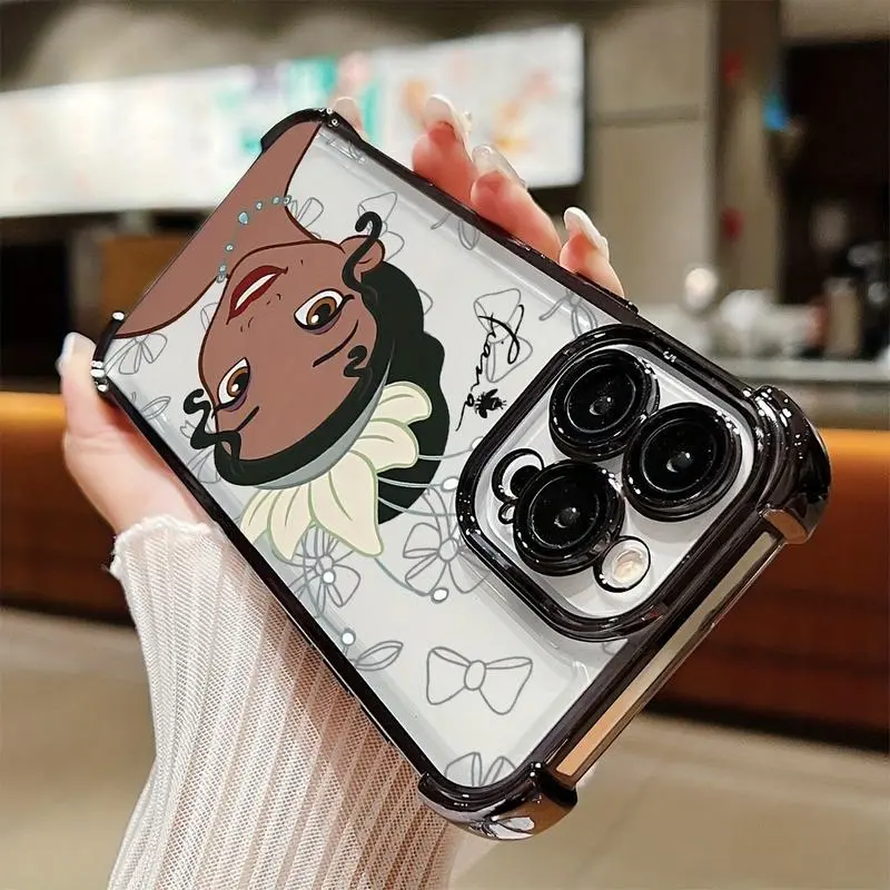 Tiana Princess Cartoon TPU Phone Casing for iPhone 17 Air,16,15,14,13,12,11 Pro Max,Plus - Transparent Soft Back, Drop-Resistant, Shockproof Protection, Colorful Personalized Animal Accessory