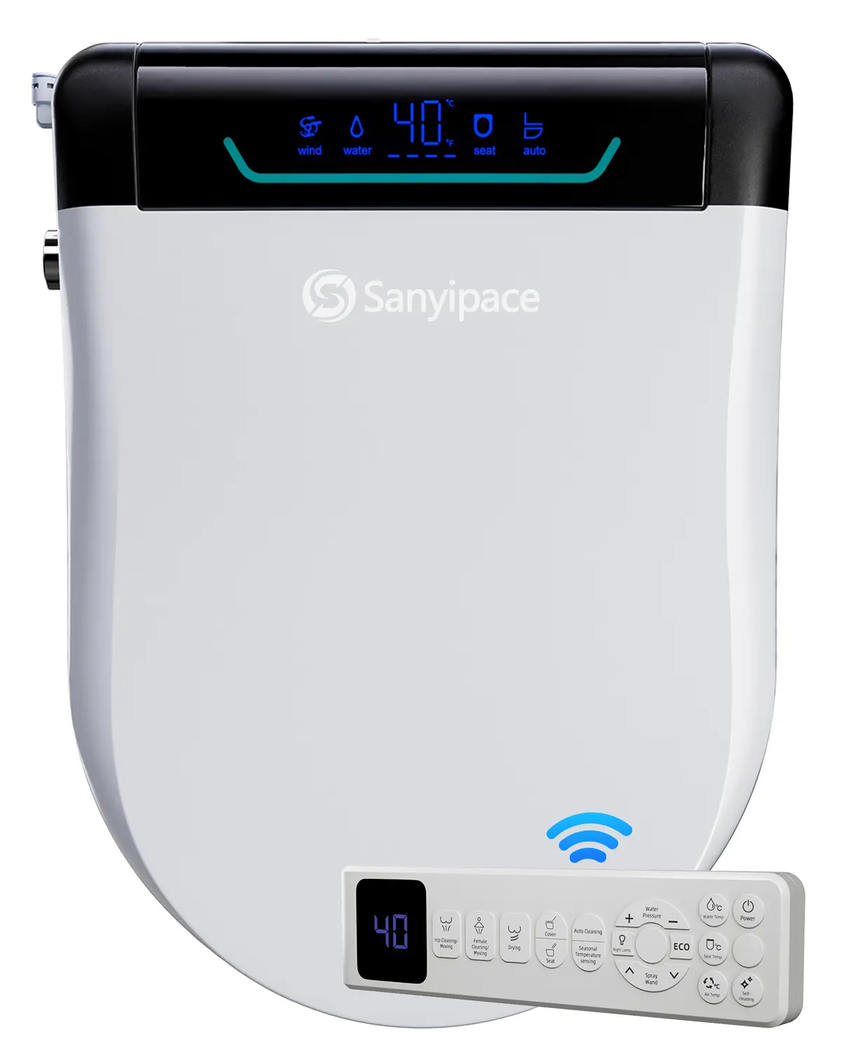 Sanyipace Smart Bidet Toilet Seat with Warm Water, Heated Seat, Warm Air Dryer, Elongated Seat | SU01B