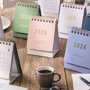 A minimalist mini desktop calendar for 2026, a portable solid color desktop decoration, a mini calendar from July 2025 to December 2026, perfect for back-to-school season, school supplies, school and office desktop decoration, and a gift for friends.