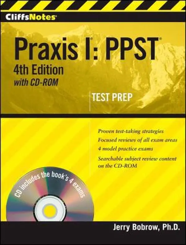 USED Book - CliffsNotes Praxis I: PPST 4th Edition with CD-ROM Test Prep by Jerry Bobrow Ph.D. (Paperback) - english