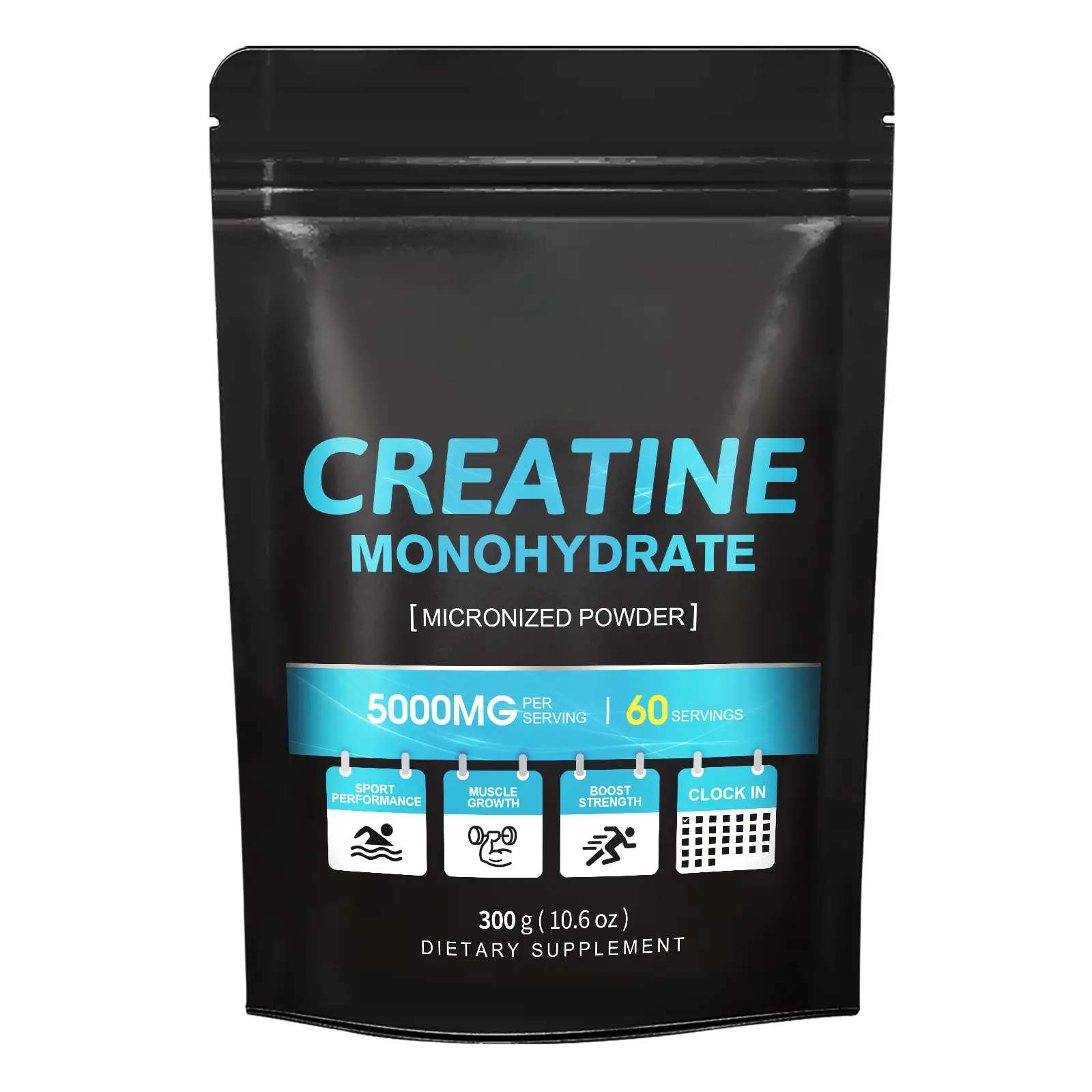 Creatine Monohydrate Powder 5000MG Per Serving Micronized Creatine Supplement for Muscle Growth Strength & Mass Performance 300 Grams 60 Servings Vegan Healthcare Dietary