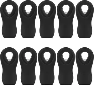 Magnetic Chip Clips, 10 Pack Plastic Bag Clips with Magnet, Black Snack Clip for Food Storage and Refrigerator