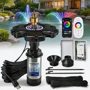 RGB LED Pond Fountain Aerator 750W with Color-Changing Light Show, 1HP 15000 GPH Floating Aerating Pump, 100ft Power Cord, Controller, APP & Remote Control, Perfect for Ponds & Lakes(120V)